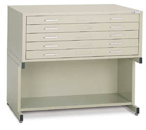 Mayline C File 5 drawer model mounted on high base